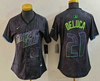 Women's Tampa Bay Rays #21 Jonny DeLuca Number Charcoal 2024 City Connect Limited Stitched Jersey,We sell and wholesale Women's Tampa Bay Rays #21 Jonny DeLuca Number Charcoal 2024 City Connect Limited Stitched Jersey on line form chian!